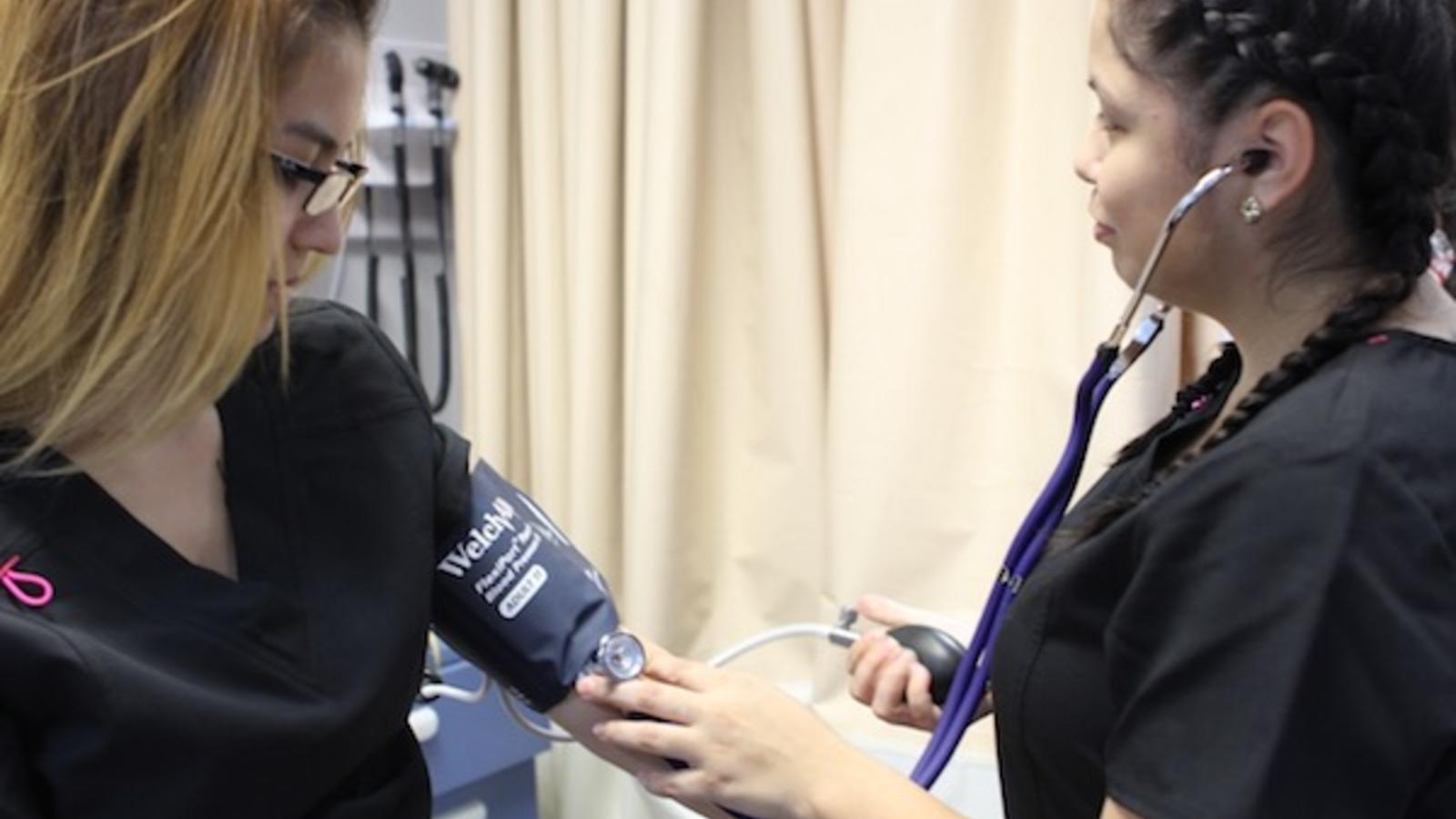 Melrose Park Medical Assistant Taking Blood Pressure Readings