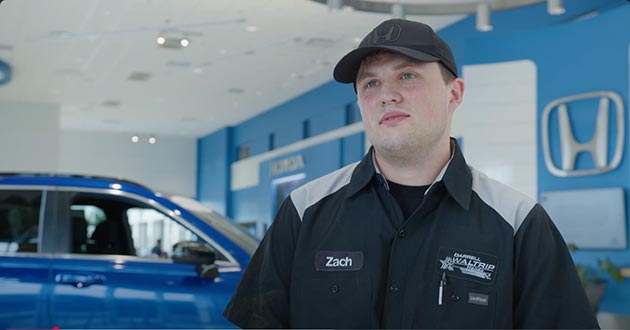 Zachary Elliott, a graduate from the Automotive Service Technology program
